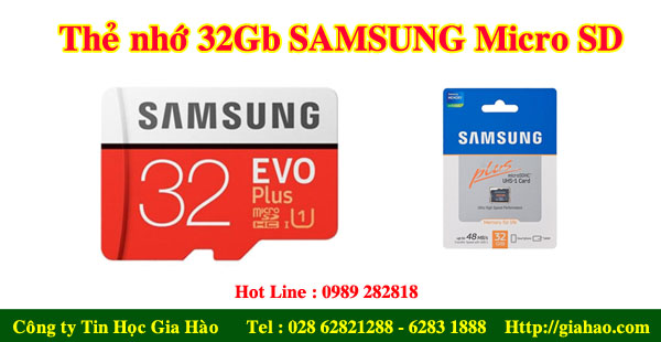 Thẻ nhớ 32Gb SAMSUNG chính hãng Micro SD